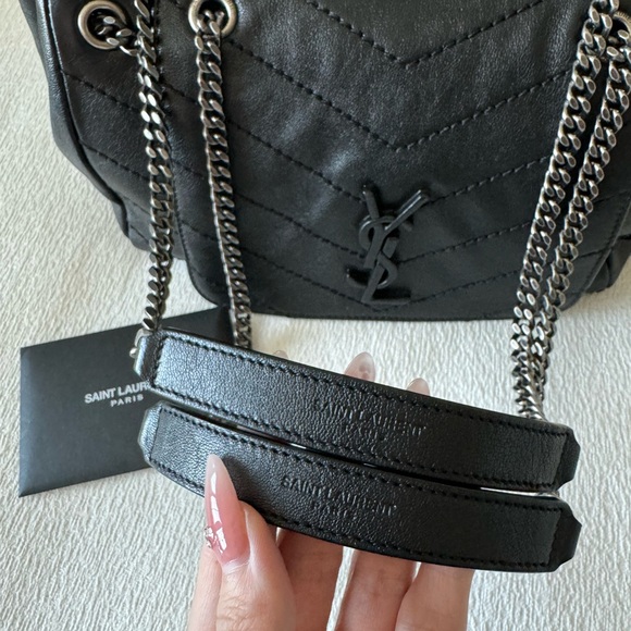 YSL Saint Laurent Nolita Black Grainskin Leather Handbag - Picture 6 of 16